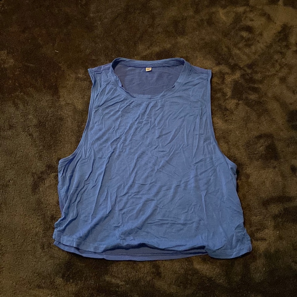 Blue workout top crop top